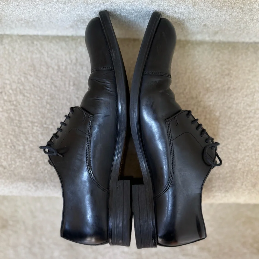 Stafford Tailored Culture‎ Oxfords Dress Shoes Black Leather Size 12